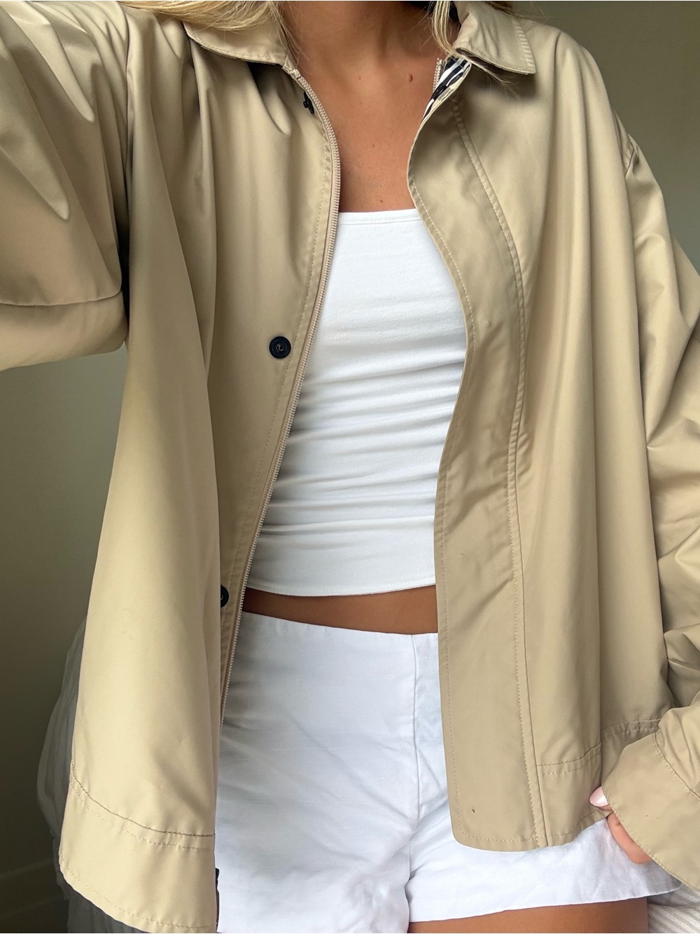 Burberry Light Beige Trench Coat harrington Jacket